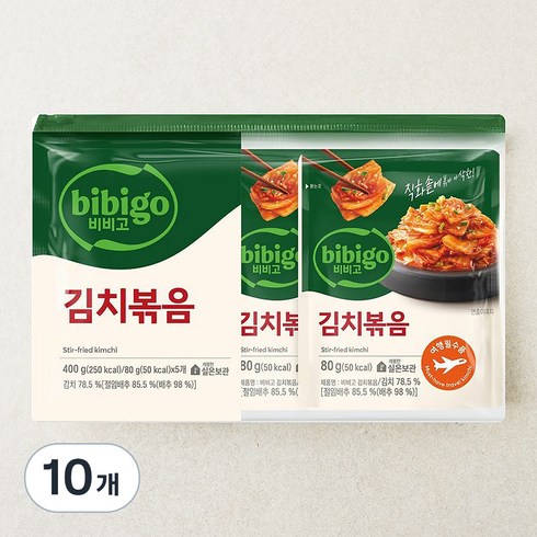 비비고 김치볶음, 80g, 10개