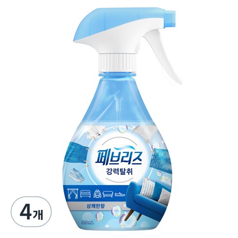 페브리즈 섬유탈취제 강력탈취 용기형 본품, 370ml, 4개, 상쾌한향