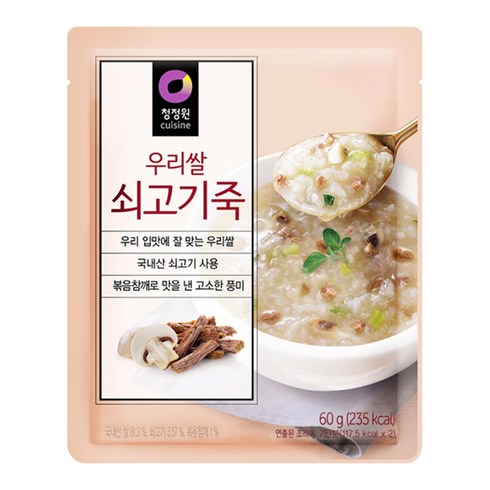 청정원 우리쌀 쇠고기죽, 60g, 1개