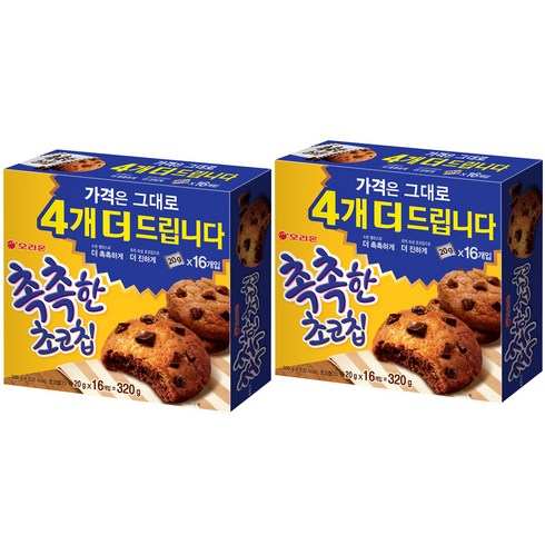 오리온 촉촉한 초코칩, 320g, 2개