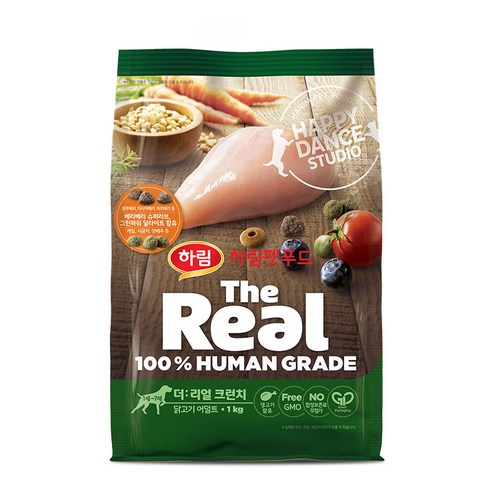 하림펫푸드 더리얼 크런치 어덜트 강아지사료, 닭, 1kg, 1개