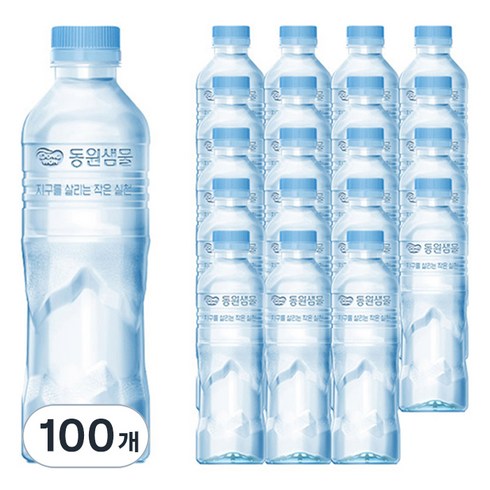 생수500 - 동원샘물 무라벨 생수, 500ml, 100개