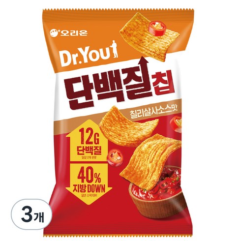 단백질칩 - 닥터유 단백질칩 칠리살사소스맛, 60g, 3개