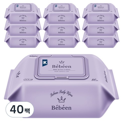 베베앙 센시티브 아기물티슈 캡형 60gsm, 80매, 40팩