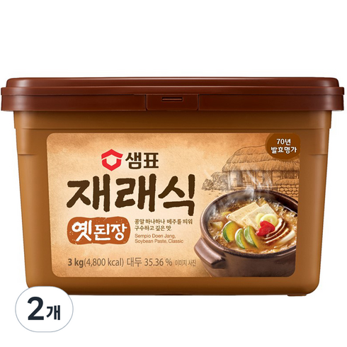 샘표 재래식 옛된장, 3kg, 2개