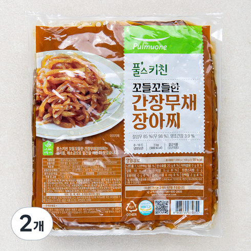 풀무원 풀스키친 꼬들꼬들한간장무채장아찌, 1kg, 2개