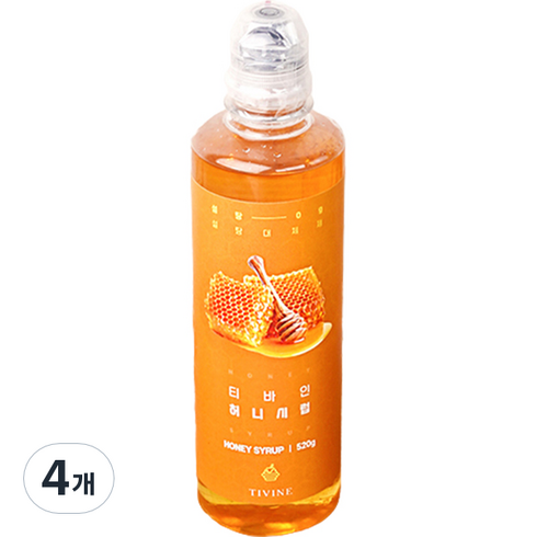 티바인 허니 시럽, 520g, 4개