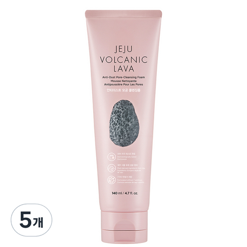 더페이스샵제주화산토 - 더페이스샵 제주 화산토 안티더스트 모공 클렌징 폼, 140ml, 5개