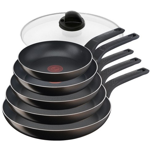 테팔 티타늄 액티쿡 후라이팬 6종세트, 블랙커피, 프라이팬 20+프라이팬 24+프라이팬 26+프라이팬 28+프라이팬 30+유리뚜껑28