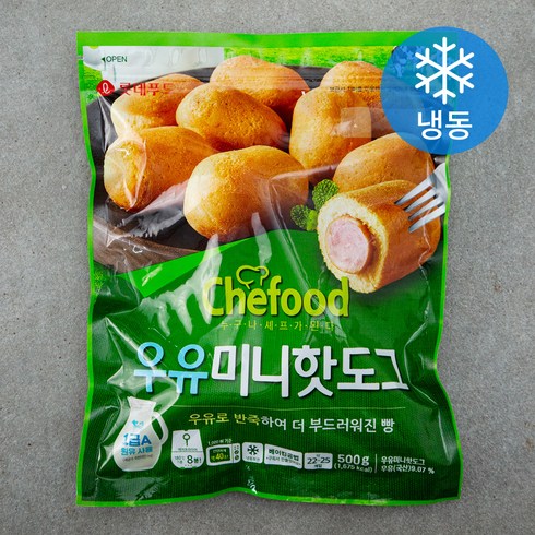 생일파티음식 - 쉐푸드 우유 미니 핫도그 (냉동), 500g, 1개