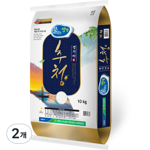 물맑은양평 특등급 경기미 추청쌀, 10kg, 2개