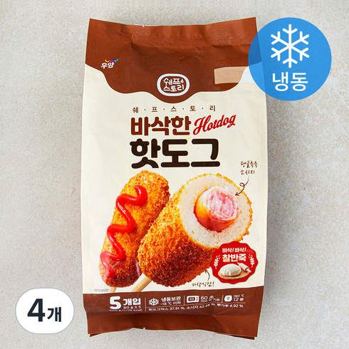 쉐프스토리 바삭한 핫도그 (냉동), 4개, 400g