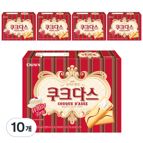 크라운 쿠크다스 화이트, 128g, 10개