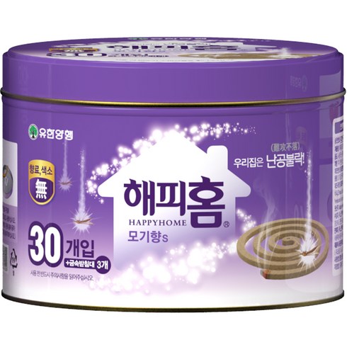 2023년 가성비 최고 모기향 - 해피홈 모기 기피제 캔모기향 30p, 390g, 1개