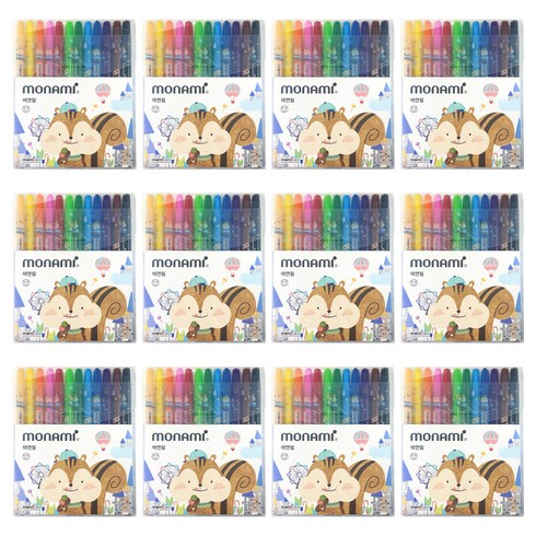 유치원생일선물 - 모나미 모니주 샤프식 색연필 남, 12색, 12개