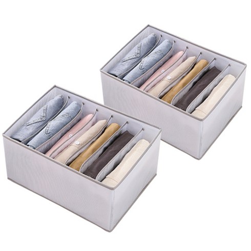 디오셀 pvc 탄탄 칸칸이 통풍 옷장 정리함, 그레이, 2개