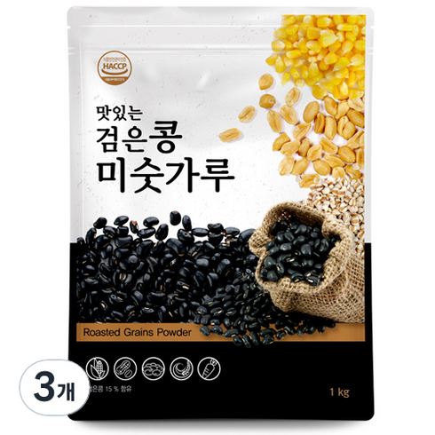 검은콩미숫가루 - 배대감 맛있는 검은콩미숫가루, 1kg, 3개