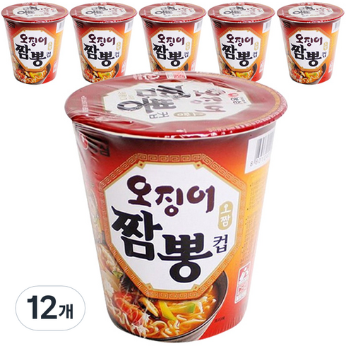 농심 오징어짬뽕 소컵 67g, 12개