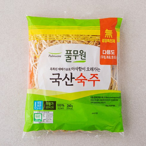 숙주찜 나물 - 풀무원 국산 숙주, 260g, 1봉