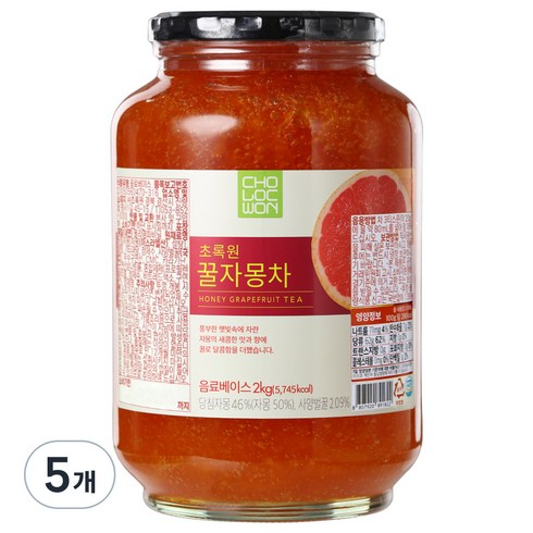 자몽청 - 초록원 꿀자몽차, 2kg, 1개입, 5개