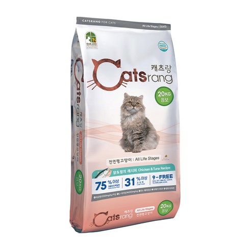 캐츠랑 NEW 전연령 올라이프 고양이 건식사료 단백질원 75%, 닭 + 참치, 20kg, 1개