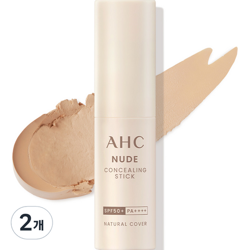 새디스틱뷰티외전 - AHC 누드 컨실링 스틱 내추럴 커버 크림 SPF50+ PA++++, 톤업베이지, 10g, 2개