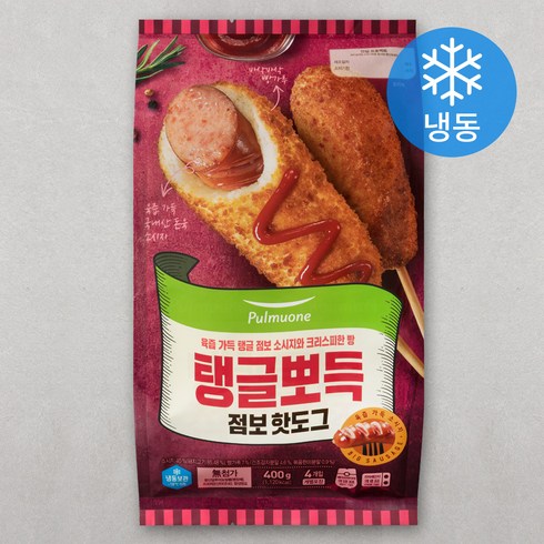 풀무원 탱글뽀득 점보 핫도그 (냉동), 100g, 4개입