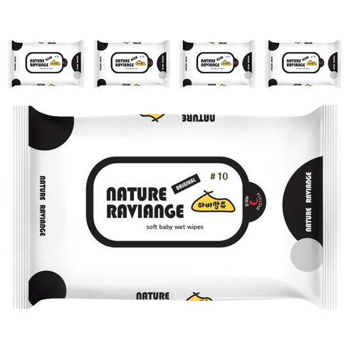 하비앙쥬 미니 물티슈 휴대용, 10매, 5개