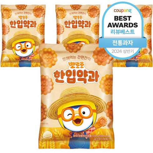 유아간식 - 뽀로로 한입약과, 120g, 4개