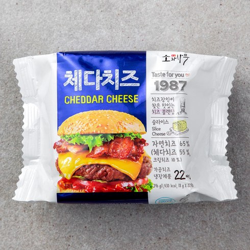 소와나무체다치즈 - 소와나무 체다치즈 22매입, 396g, 1개