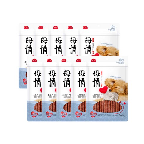 2023년 가성비 최고 강아지간식 - 에이치디씨 모정 소고기 져키 140g, 10개입
