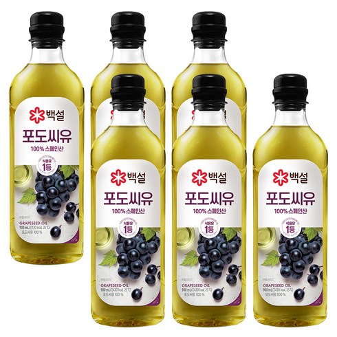 백설포도씨유 - 백설 포도씨유, 900ml, 6개