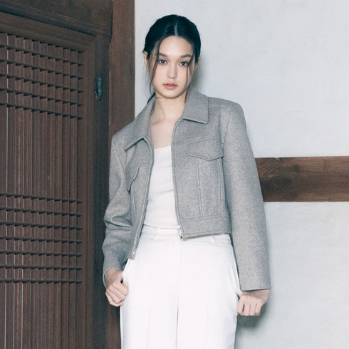 미쏘자켓 - 미쏘 여성용 싱글카라 포켓 집업 자켓