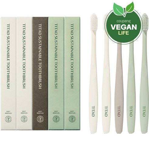 티타드 서스테이너블 칫솔 5p 세트, 5개, 1세트