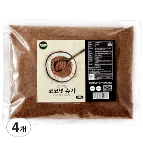 코코리듬 코코넛슈가, 500g, 4개