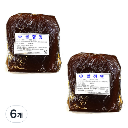 대삼푸드 쌀갱엿, 900g, 6개