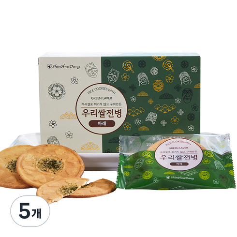 신화당제과 우리쌀전병 9박스인절미스낵 5봉 - 신화당 우리쌀 파래 전병 6p, 204g, 5개