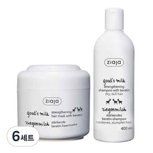 지아자 산양유 케라틴 헤어팩 200ml + 샴푸 400ml, 6세트