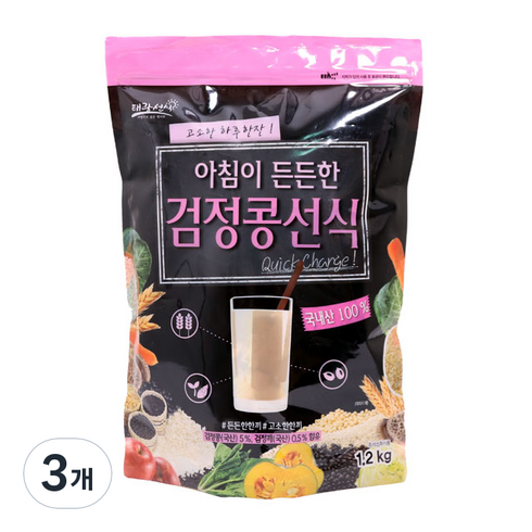 검은콩선식 - 태광선식 아침이 든든한 검정콩선식, 1.2kg, 3개