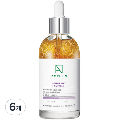코리아나 앰플엔 펩타이드샷 앰플 대용량, 100ml, 6개