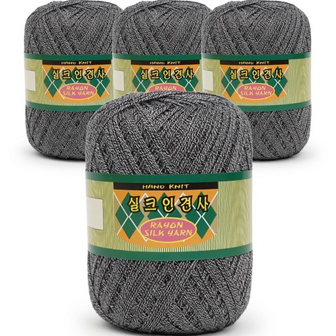 필립섬유 쎄비 실크 인견사 뜨개실 90g x 4p, 823 메란지그레이화이트, 4개