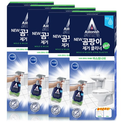2023년 가성비 최고 곰팡이제거제 - 아스토니쉬 NEW 곰팡이 제거 클리너 plus, 750ml, 4개