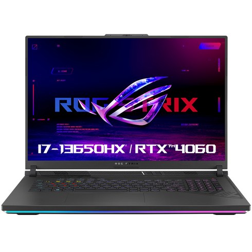 2024년 가성비 최고 asusrogstrixg18 - 에이수스 2023 ROG 스트릭스 G18 코어i7 인텔 13세대 지포스 RTX 4060, Eclipse Gray, 512GB, 16GB, Free DOS, G814JV-N5002