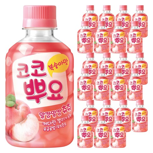 팔도 코코뿌요 음료 복숭아맛, 280ml, 24개