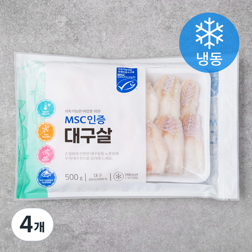 프리미어 미국 MSC인증 대구살(냉동), 500g, 4개