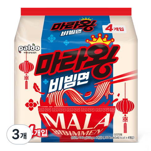 팔도 마라왕 비빔면 135g, 12개