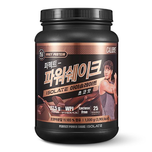 칼로바이 퍼펙트 파워쉐이크 아이솔레이트 유청 단백질 WPI 보충제 프로틴 파우더 초코맛, 1kg, 1개