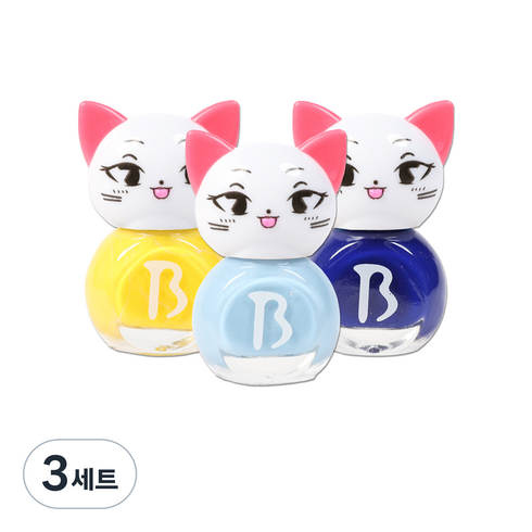 바블리 냥이 어린이 매니큐어 3종 세트, B, 3세트
