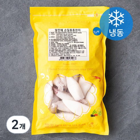 국내산 손질 한치 150g8팩 (총 2432마리 - 알찬해 손질통통한치 31~40마리 (냉동), 500g, 2개