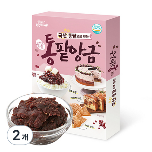 브레드가든 프리미엄 통팥 앙금, 300g, 2개